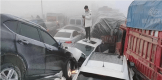 Más de 100 carros chocaron en China