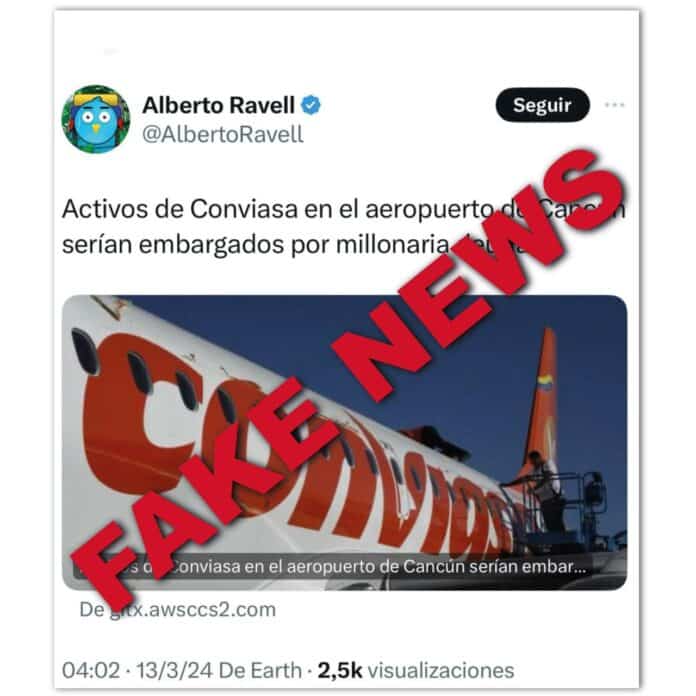Conviasa desmonta fake news