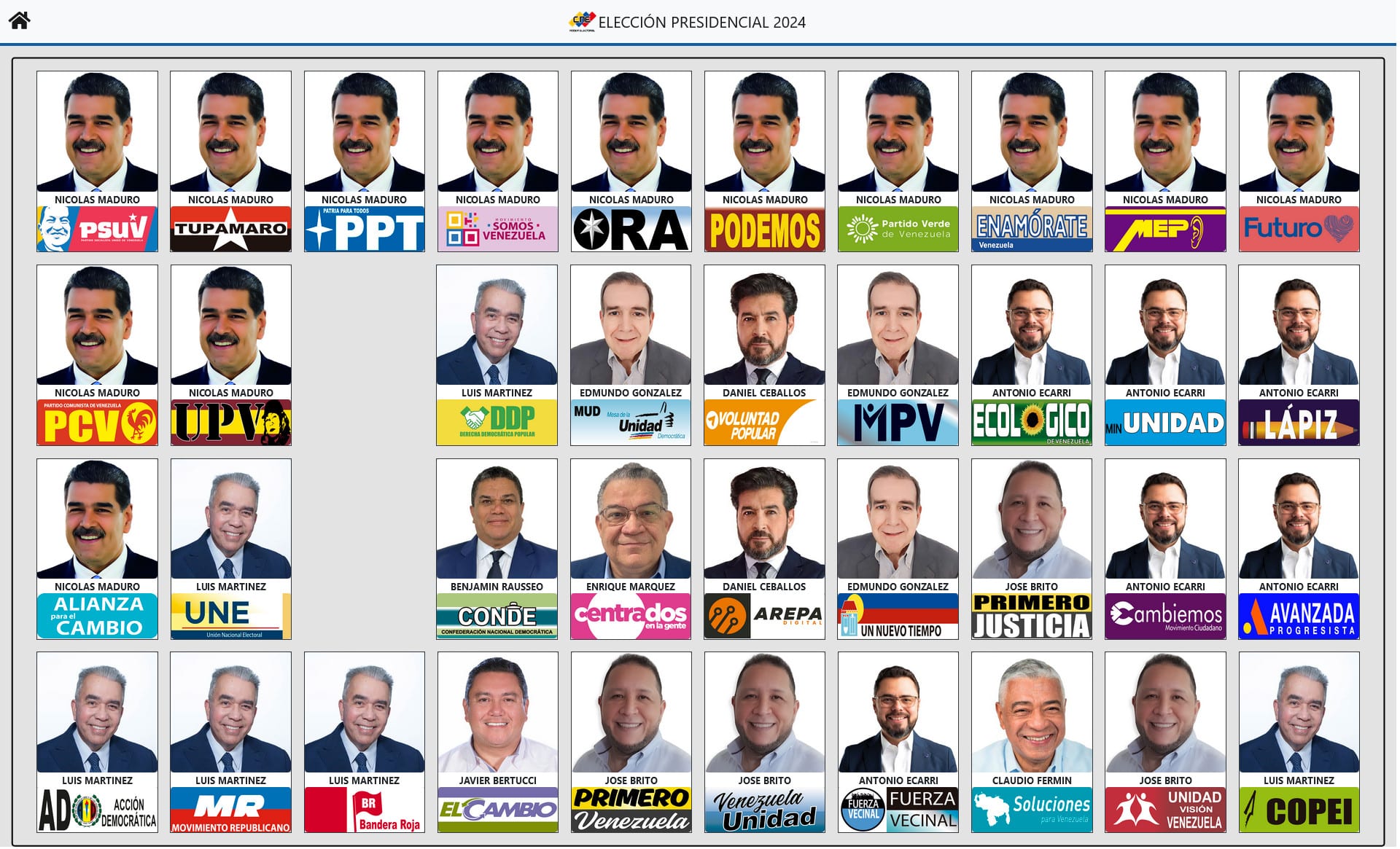 tarjetón electoral definitivo elecciones presidenciales 