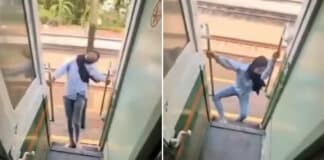 Mujer sufrió golpe en tren