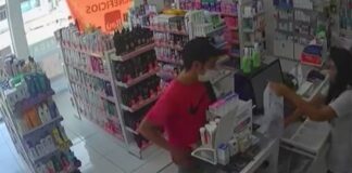 Sujeto roba en una farmacia