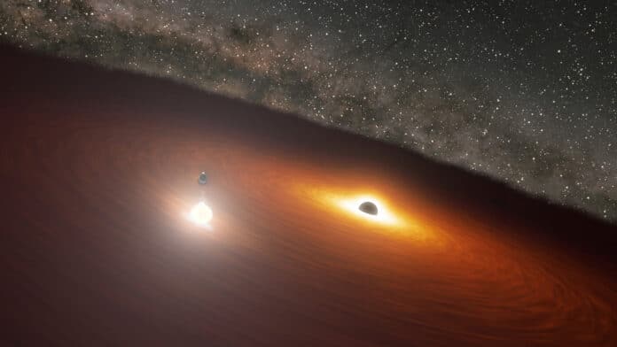 galaxia con un enorme agujero negro