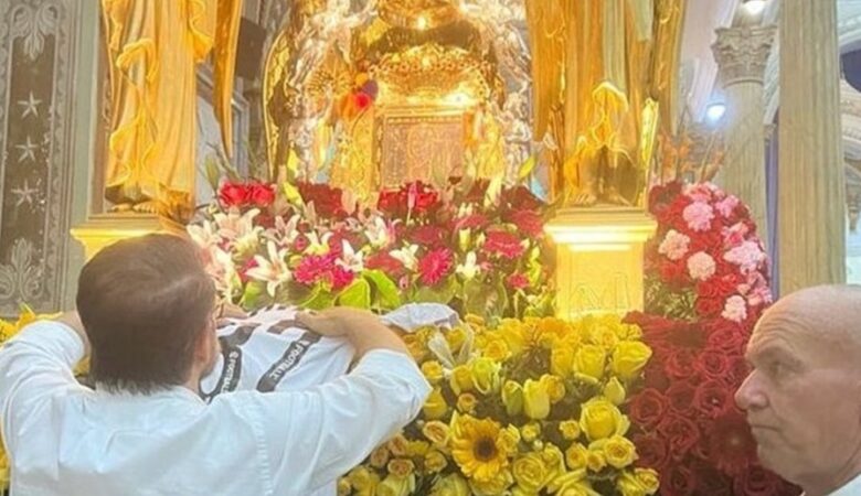 Lacava visitó a la Virgen de Chiquinquirá.0