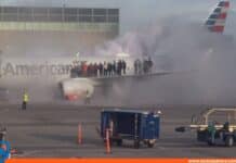Avión se incendia en Denver