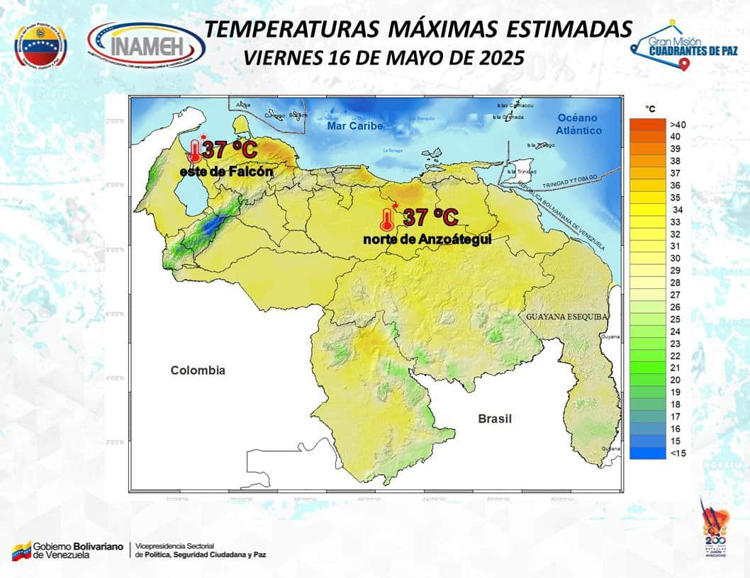 Pronostico tiempo en Venezuela hoy 16 de Mayo.2