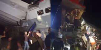 Derrumbe de puente sobre tren en Rusia
