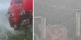Deslizamient tierra China camionero abismo
