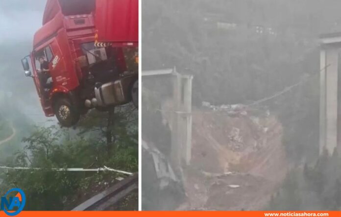 Deslizamient tierra China camionero abismo