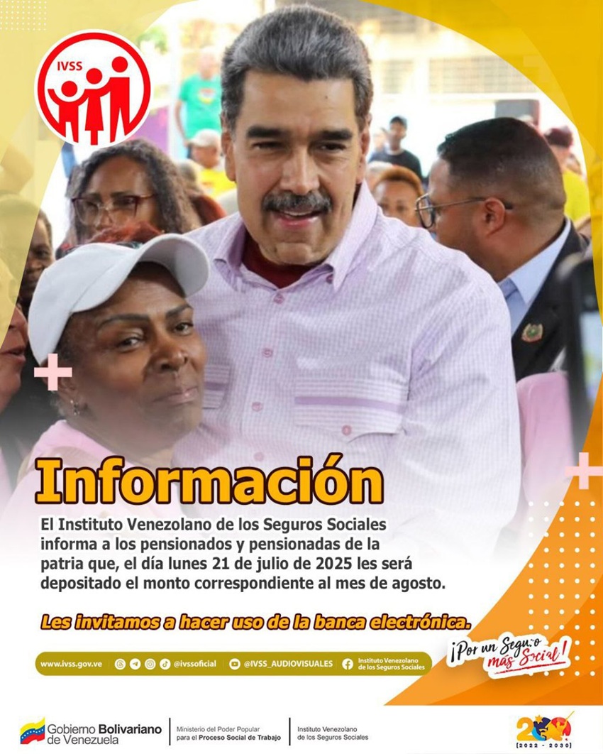 Inicia pago pensión agosto hoy 21 de Julio.0