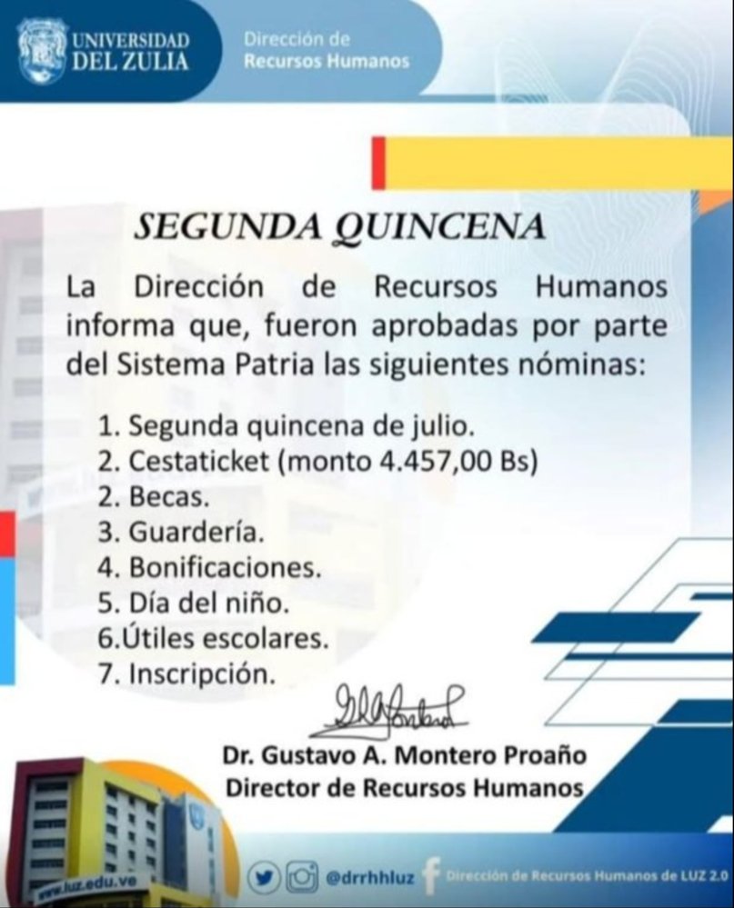 Ministerio de Educación Superior Pagos a personal activo y jubilado.0