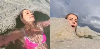 Influencer nada en aguas residuales en Sudáfrica