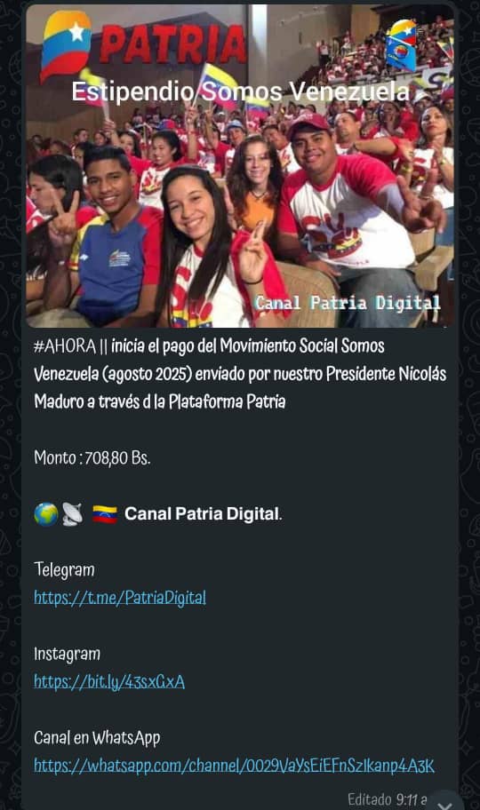 Bono "Movimiento Social Somos Venezuela".0