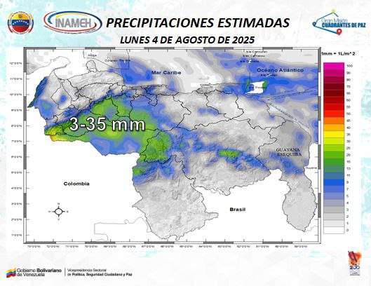 Clima en Venezuela hoy 4 de agosto.1