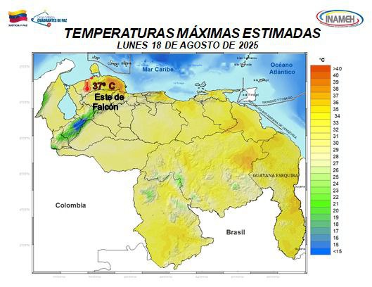 Pronóstico del tiempo en Venezuela 18 de agosto.2