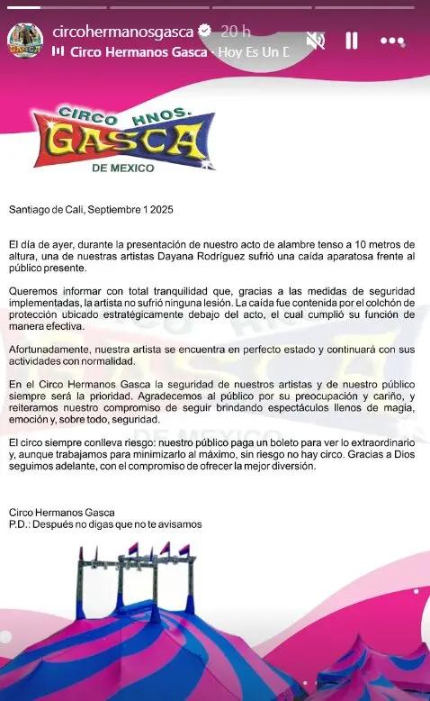 Trapecista Circo Hermanos Gasca cae-0