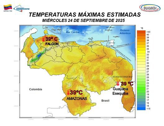 Pronóstico tiempo hoy 24 de septiembre en Venezuela.2