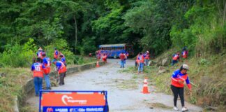 remoción de escombros carretera nacional Las Trincheras