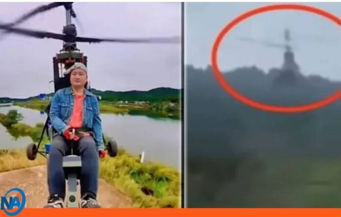 influencer chino murió helicóptero
