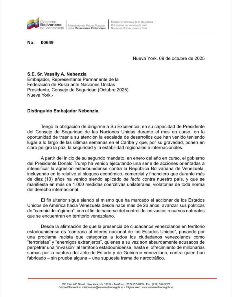 Venezuela pide reunión al Consejo de Seguridad de la ONU.0