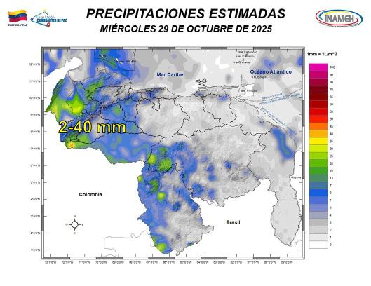 Venezuela hoy 29 de octubre según INAMEH.3-3