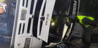 volcamiento autobús Gran Mariscal de Ayacucho