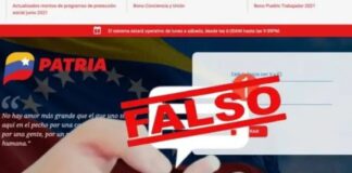 Sistema Patria falso bono navideño