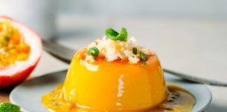 Flan de mango