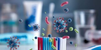 Cepillo de dientes albergar millones de bacterias