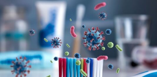 Cepillo de dientes albergar millones de bacterias