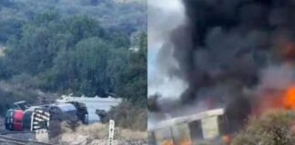 Tren con combustible explota en México