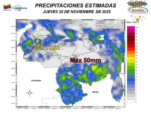 Pronóstico del tiempo en Venezuela según INAMEH-3-3