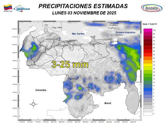 Clima en Venezuela hoy 3 de Noviembre .3