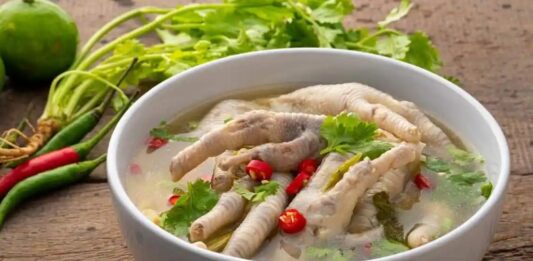 sopa de pata de pollo