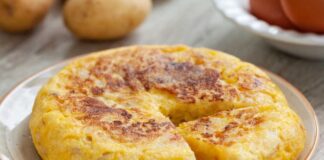 Tortilla de batatas y cebollas