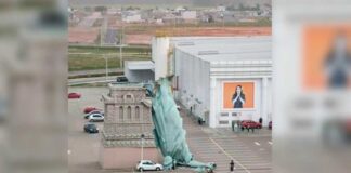 Fuertes vientos derriban réplica la estatua de la Libertad en Brasil