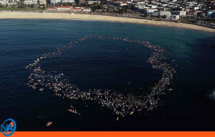 Sídney tributo en el mar a víctimas Bondi Beach Sídney tributo en el mar a víctimas Bondi Beach