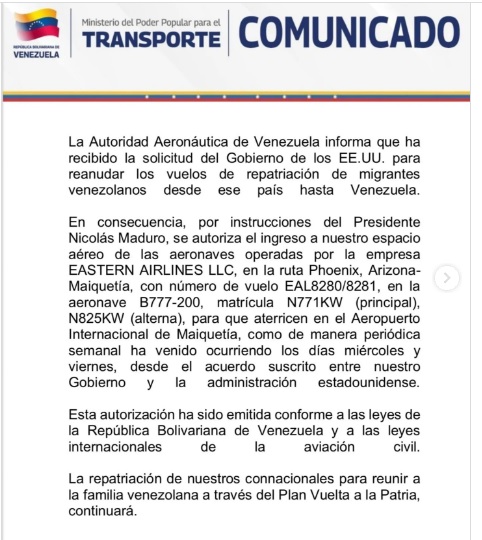 Venezuela aprobó vuelos de repatriación-1-1
