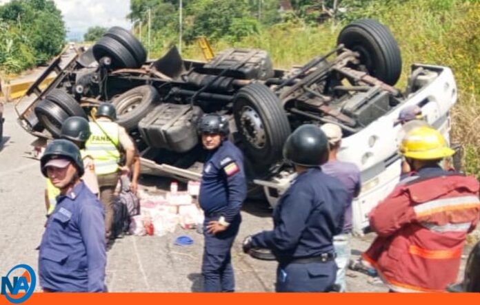 vuelco camión Barinas-Barinitas vuelco camión Barinas-Barinitas