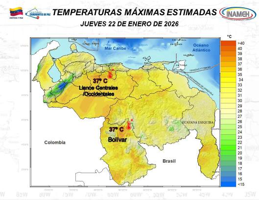 Así amanece Venezuela hoy jueves según INAMEH -2-2-