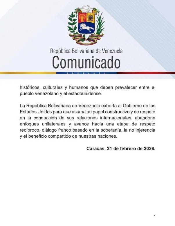 Venezuela rechaza prórroga de "Emergencia Nacional" 2-2