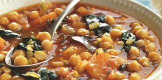 Guiso de garbanzos auyama y espinaca