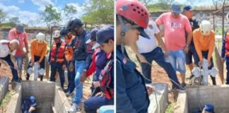 Mujer caída en fosa en San Carlos