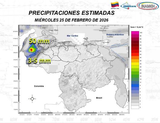 Clima en Venezuela hoy 25 de febrero 3-3-