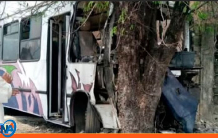 Choque de buseta contra un árbol en Guárico