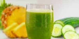 Jugo de pepino y piña