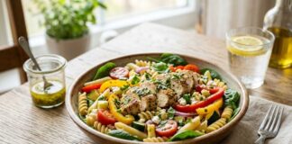 receta ensalada de pollo y pasta