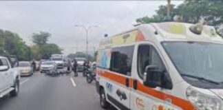 Accidente Autopista Sur, Distribuidor Los Samanes,