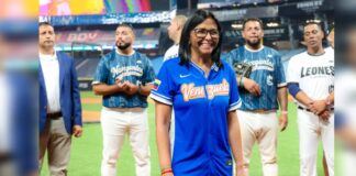 Delcy Rodríguez Liga Monumental de Béisbol