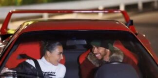 Kim Kardashian y Lewis Hamilton en Tokio