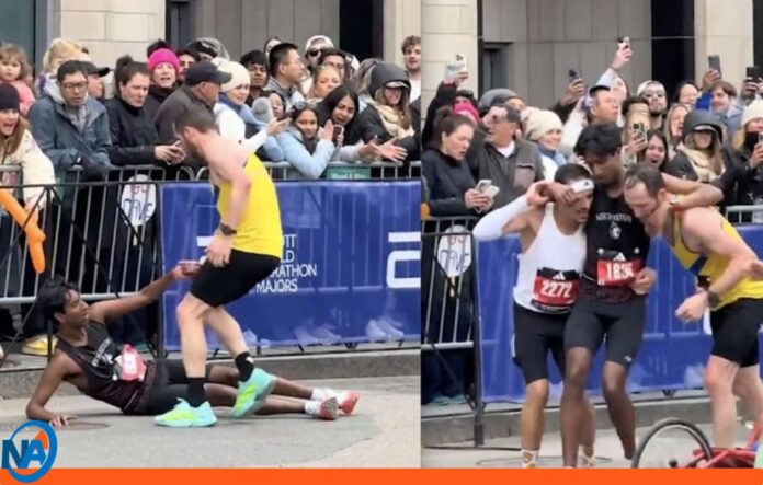 Maratón de Boston corredores